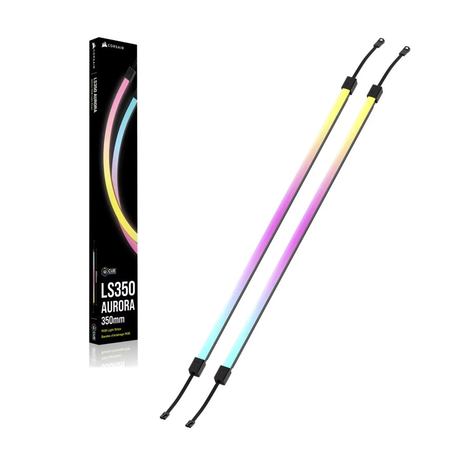 Corsair LS350 Aurora RGB Light Strips - 350mm – 350×10×10mm, black, magnetic mount, addressable L...