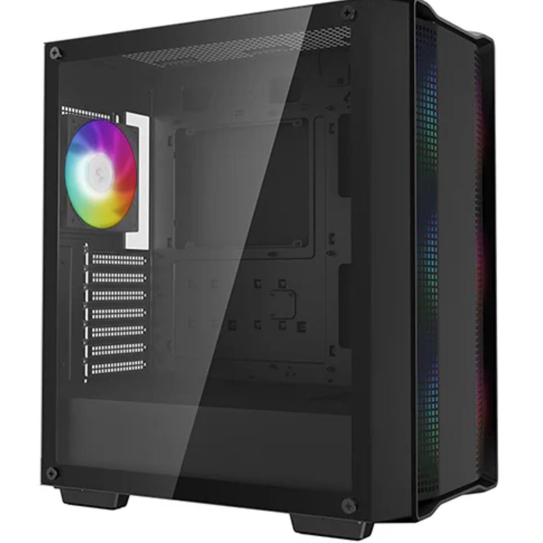 DeepCool CC560 ARGB V2 Mid-Tower Case Full-Sized Tempered Glass Window, 4 x Pre-installed A-RGB Fans 120mm, 2x 3.5' Drive Bays,7 Expansion Slots