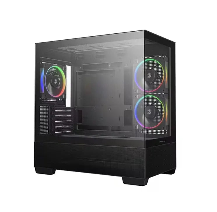 DeepCool CG380 3F Panoramic Dual Tempered Glass Micro ATX Case, 3 Pre-installed PWM ARGB Fans 1×U...