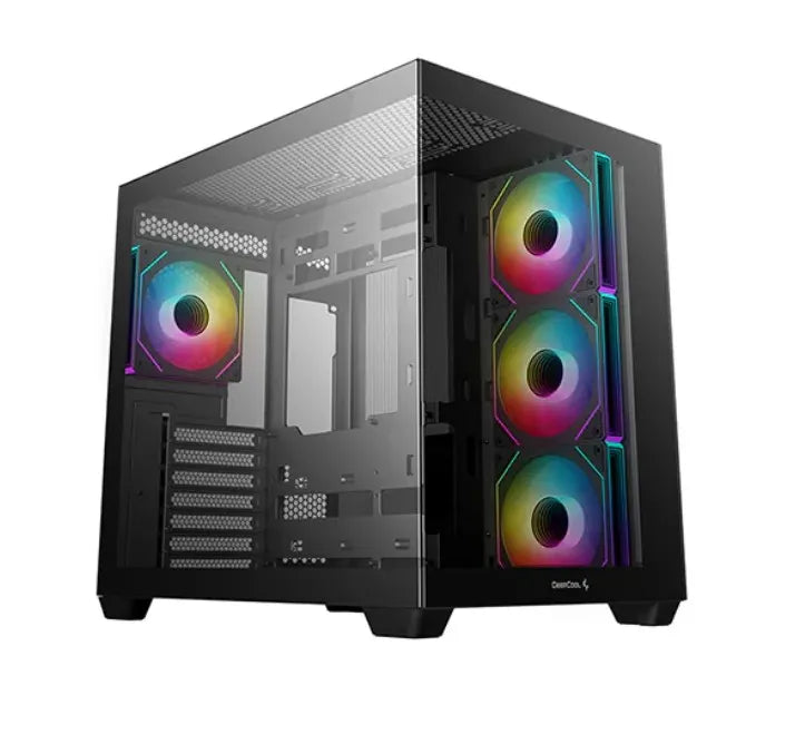DeepCool CG530 4F ATX Case, Tempered Glass, 4 Pre-Instaled Fans, USB3.0×2、Gen2 Type-C x1、Audio/Mi...