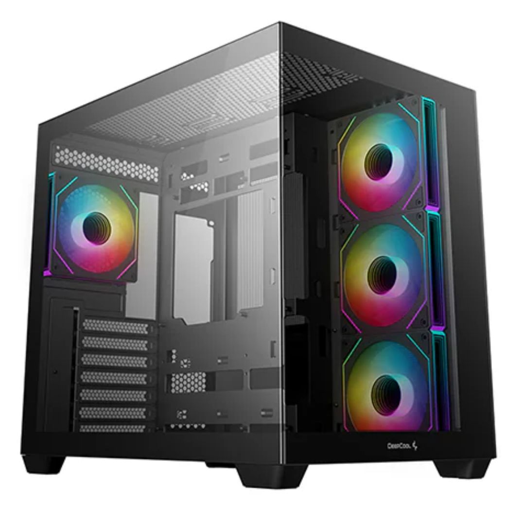 DeepCool CG530 4F ATX Case, Tempered Glass, 4 Pre-Instaled Fans, USB3.0×2、Gen2 Type-C x1、Audio/Mi... - Image 2