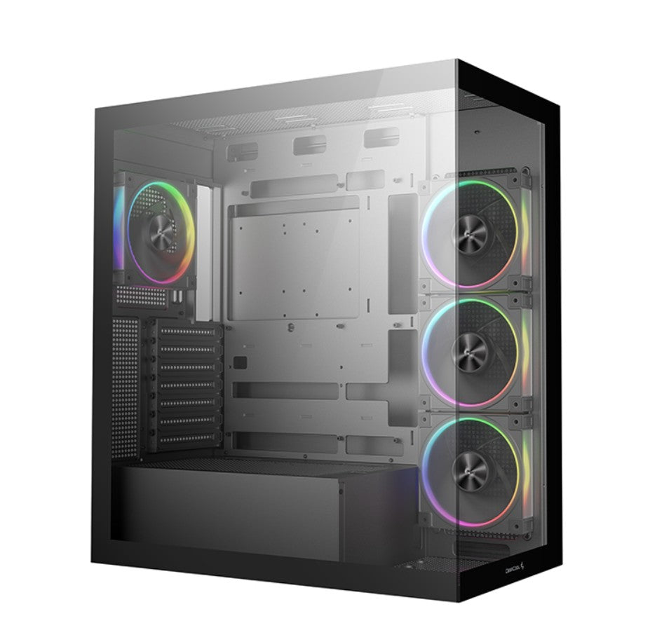 DeepCool CG580 4F v2 Panoramic ATX Mid-Tower Case, 4 x Pre Installed Fans Single Chamber, Support...
