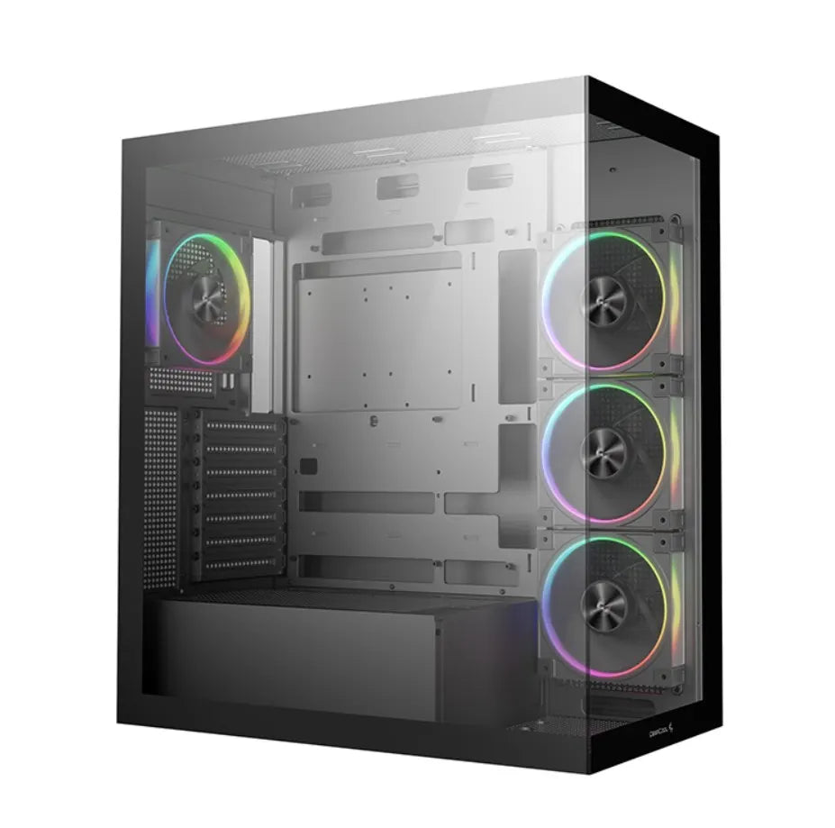 DeepCool CG580 4F v2 Panoramic ATX Mid-Tower Case, 4 x Pre Installed Fans Single Chamber, Support...