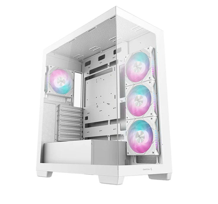 DeepCool CG580 4F WH (White)Panoramic ATX Mid-Tower Case, 4 x Pre Installed Fans Single Chamber,...