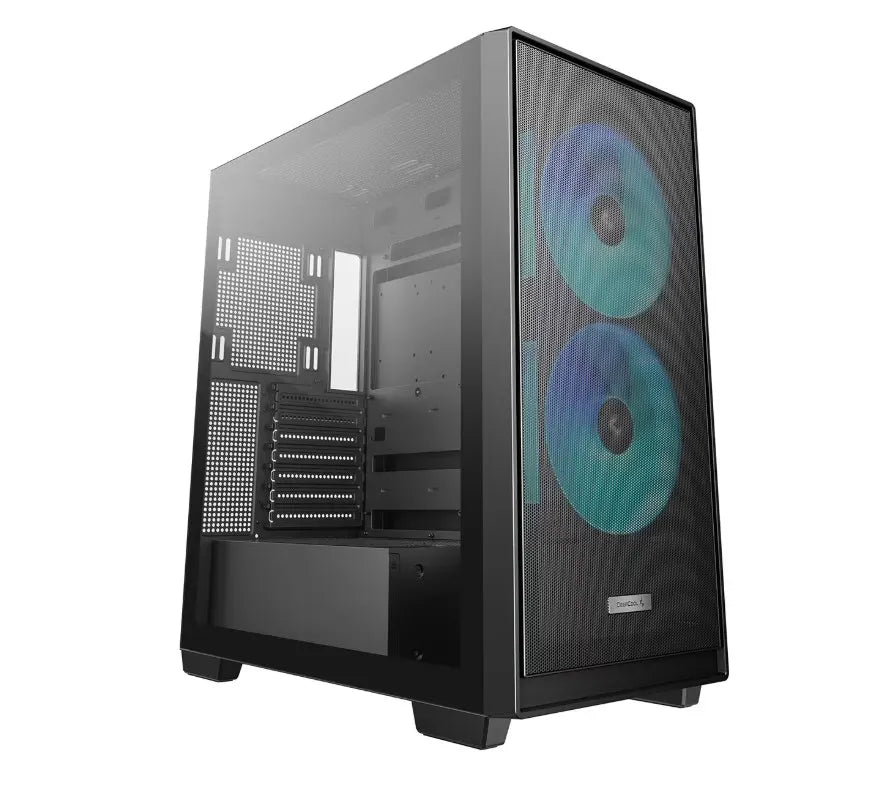 DeepCool CG580 MESH 2F High Airflow Dual Chamber ATX Case, 2 Pre-Installed Fans, USB3.0×2/Gen2 Ty...