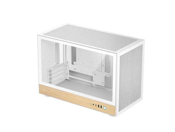 DeepCool CH260 Wood White High Airflow Compact Micro-ATX Wood Grain Case.USB3.0×2、Gen2 Type-C x1、...
