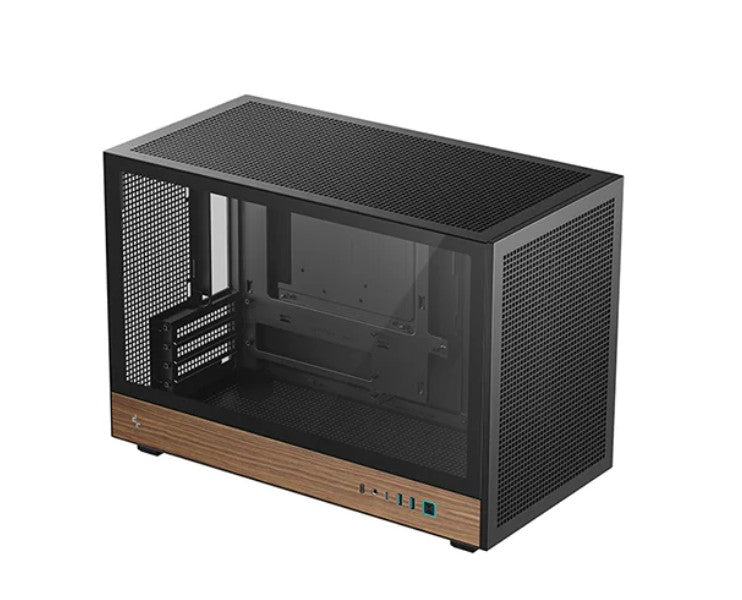 DeepCool CH260 Wood High Airflow Compact Micro-ATX Wood Grain Case.USB3.0×2、Gen2 Type-C x1、Audio/...