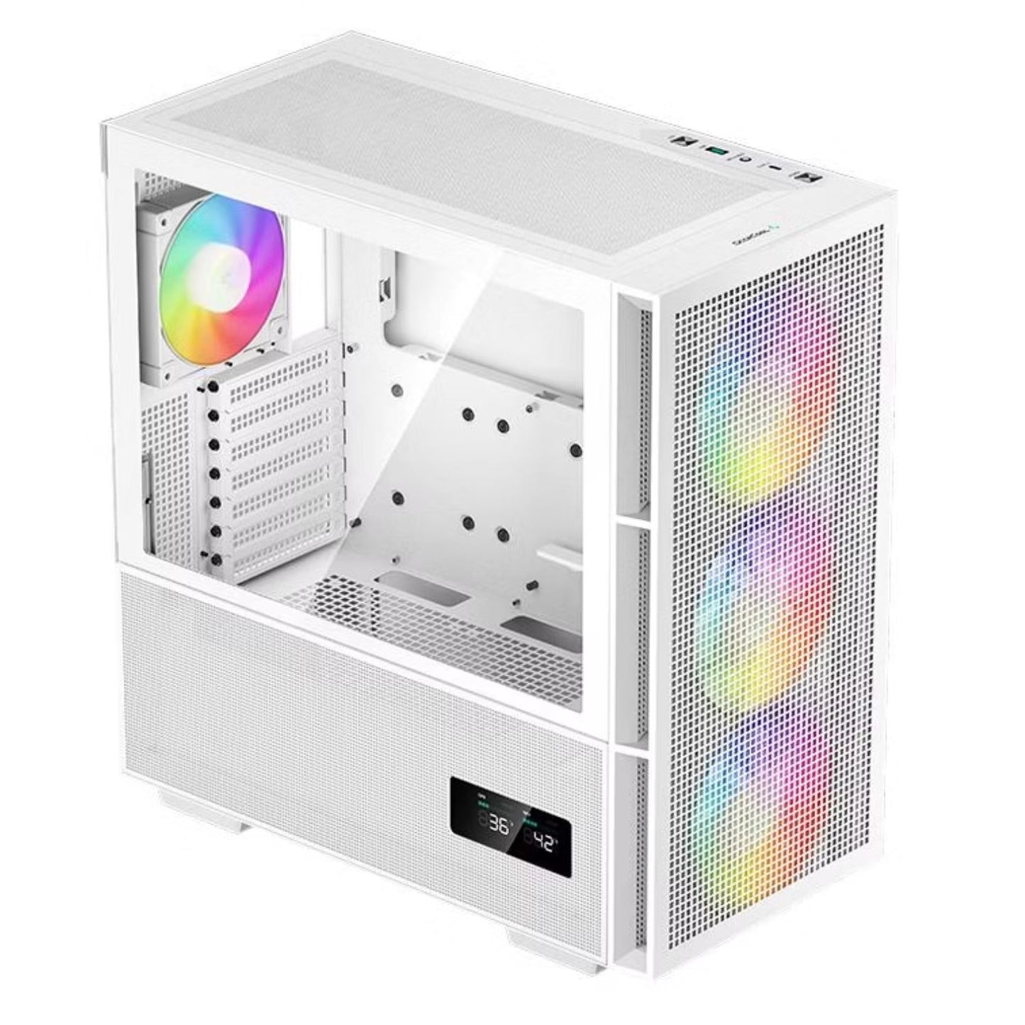 DeepCool CH560 DIGITAL White High Airflow Mid-Tower ATX Case, Digital Status Display, Magnetic Hy... - Image 2