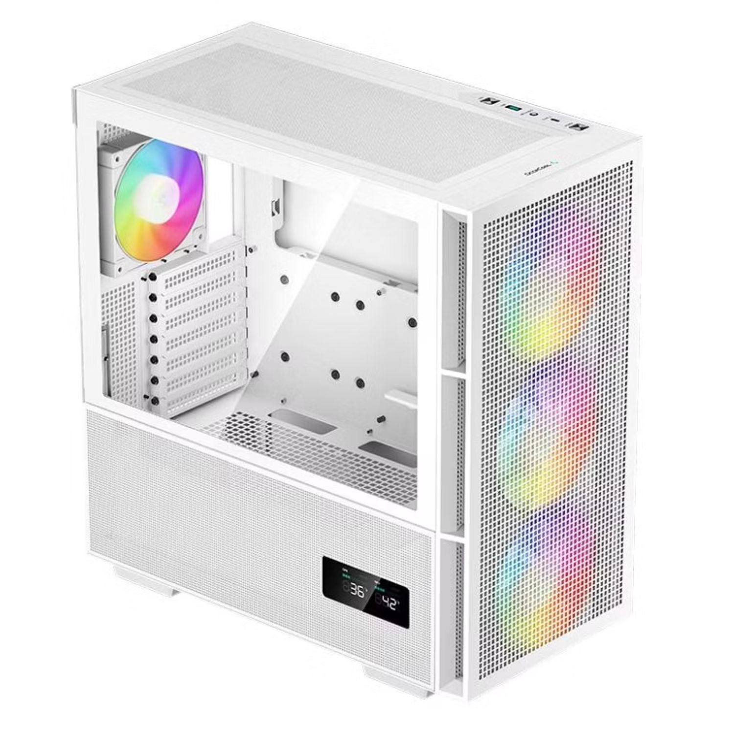 DeepCool CH560 DIGITAL White High Airflow Mid-Tower ATX Case, Digital Status Display, Magnetic Hy... - Image 2