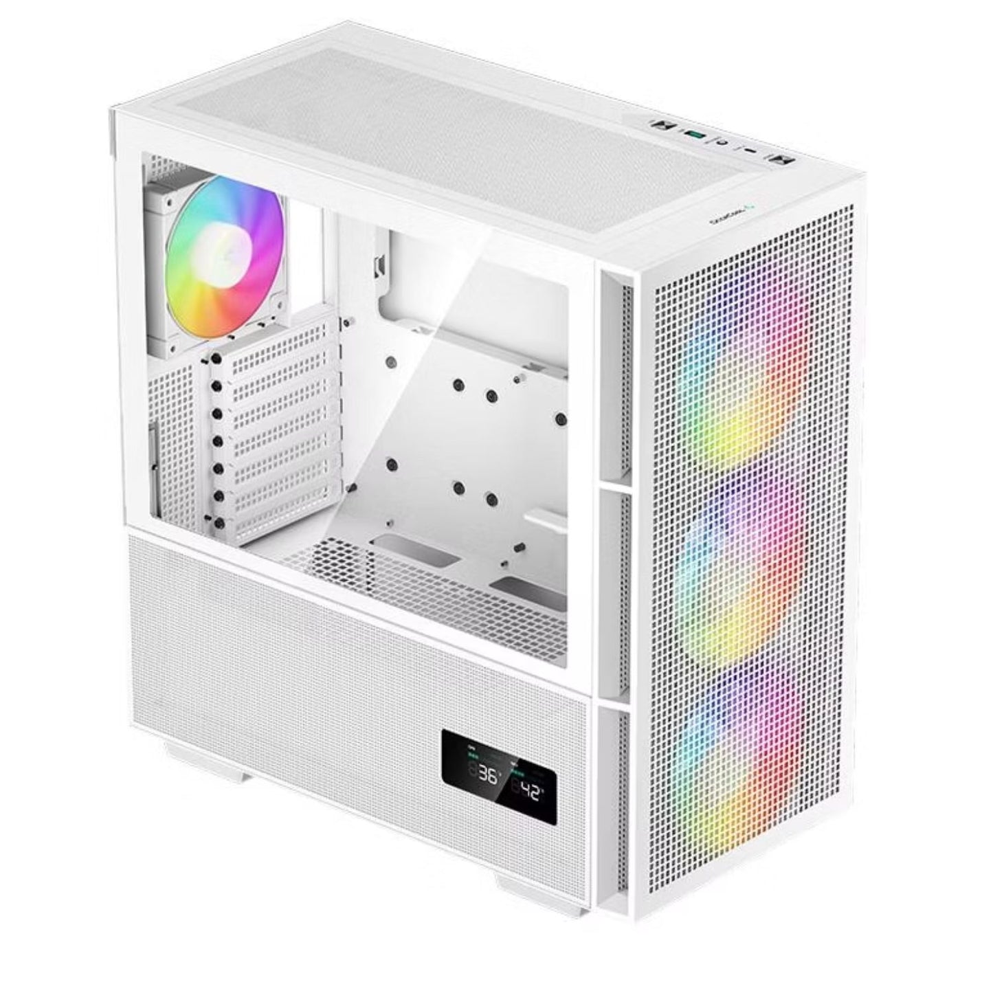 DeepCool CH560 White HighAirflow Mid-Tower ATX Case, Magnetic Hybrid Mesh,Tempered Glass, 3 Pre-Installed 140mm ARGB Fans