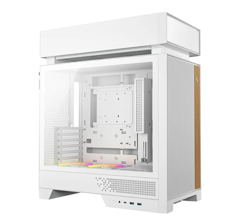 DeepCool CL660 White Innovative Compartmentalized Optimized ATX Case Pre-installed Dual ARGB Fans...