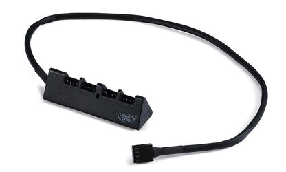 DeepCool FH-04 4 Port Fan Hub, Compatible With 12V 3PIN/4PIN Fans, 550mm, Extend Up To 4 Fans - C...