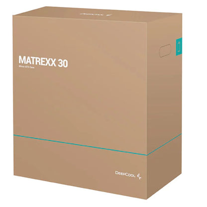 DeepCool MATREXX 30 Full Tempered Glass Side Panel M-ATX Case, 1x 120mm Black Fan, Graphics Card Up To 250mm