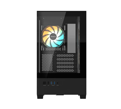 Gigabyte C201 PANORAMIC, Mid Tower, mini-ITX/m-ATX, Black, H431x W242x D430 mm, 5 Slots, USB 3.0... - Image 2