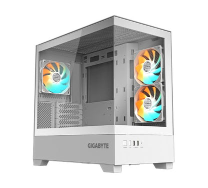 Gigabyte C201PI M-ATX CASE, Mid Tower, mini-ITX/m-ATX, White, H431x W242x D430 mm, 5 Slots, USB 3...