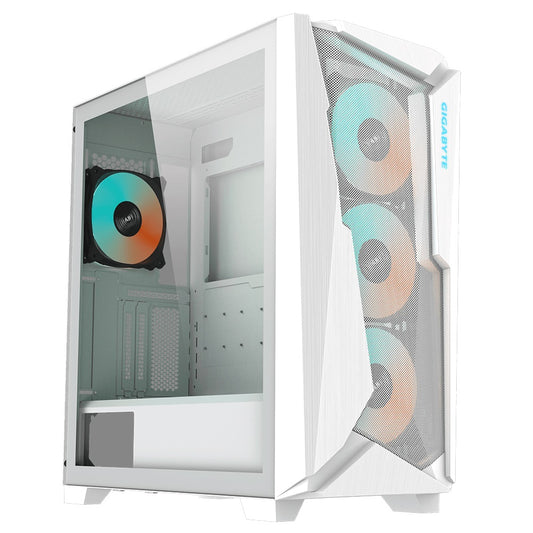 Gigabyte C301 RGB Tempered Glass E-ATX White Mid Tower Gaming Chassis  2x3.5' 2x2.5' 2xUSB3.0 Det...