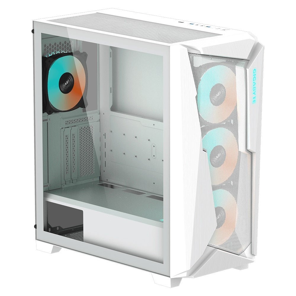 Gigabyte C301 RGB Tempered Glass E-ATX White Mid Tower Gaming Chassis  2x3.5' 2x2.5' 2xUSB3.0 Det... - Image 2