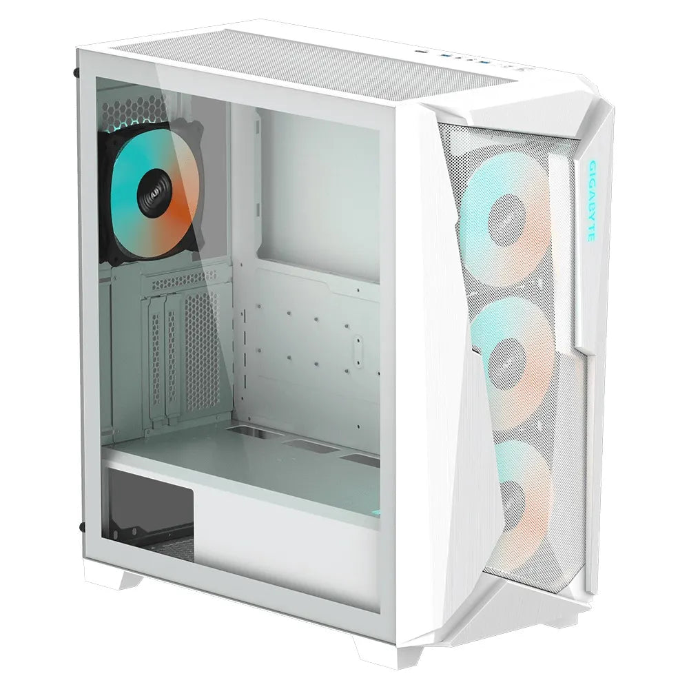 (LS) Gigabyte C301 RGB Tempered Glass E-ATX White Mid Tower Gaming Chassis  2x3.5' 2x2.5' 2xUSB3.... - Image 2