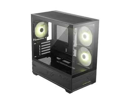 MSI MAG PANO M110R - Black, Mini Tower, 270° Panoramic Glass, Micro-ATX/Mini-ITX, 3x ARGB Fans, 3...
