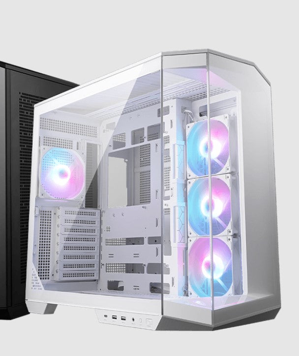 MSI MAG PANO 100R PZ WHITE Micro ATX Case, 2 x USB 5Gbps , 1x USB C 20Gbps, 1 x Audio-Out / Mic,,...