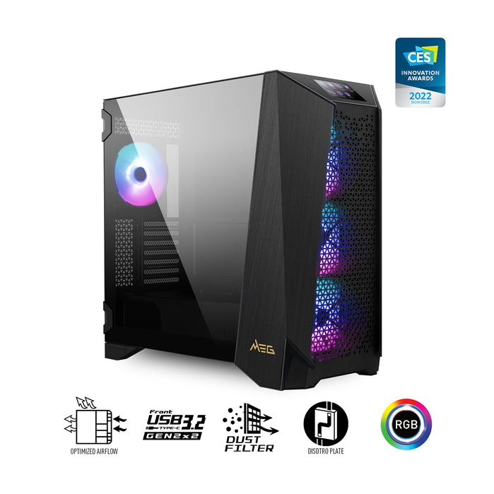 MSI MEG PROSPECT700R Mid-Tower Case, SupportsE-ATX[up to 310 x 304.8 mm]  / ATX / Micro-, 2x USB...