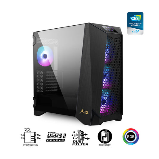 MSI MEG PROSPECT700R Mid-Tower Case, SupportsE-ATX[up to 310 x 304.8 mm]  / ATX / Micro-, 2x USB...