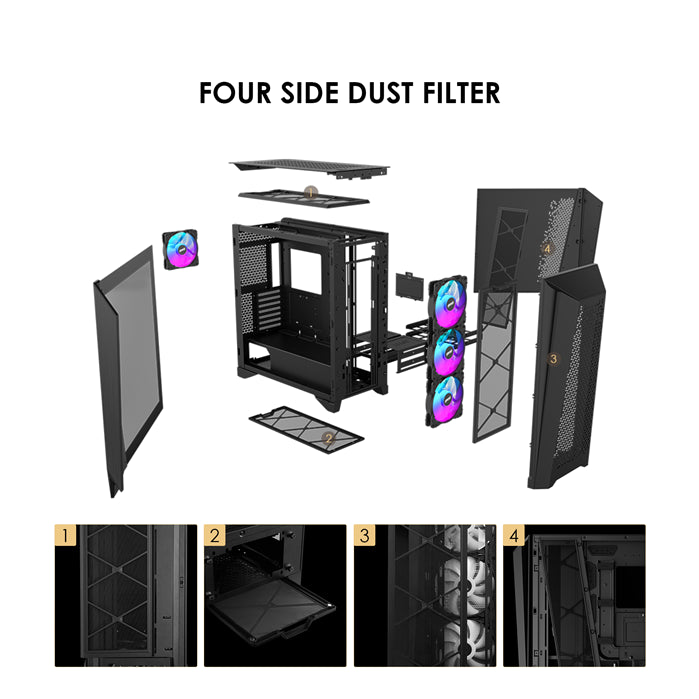 MSI MEG PROSPECT700R Mid-Tower Case, SupportsE-ATX[up to 310 x 304.8 mm]  / ATX / Micro-, 2x USB... - Image 3