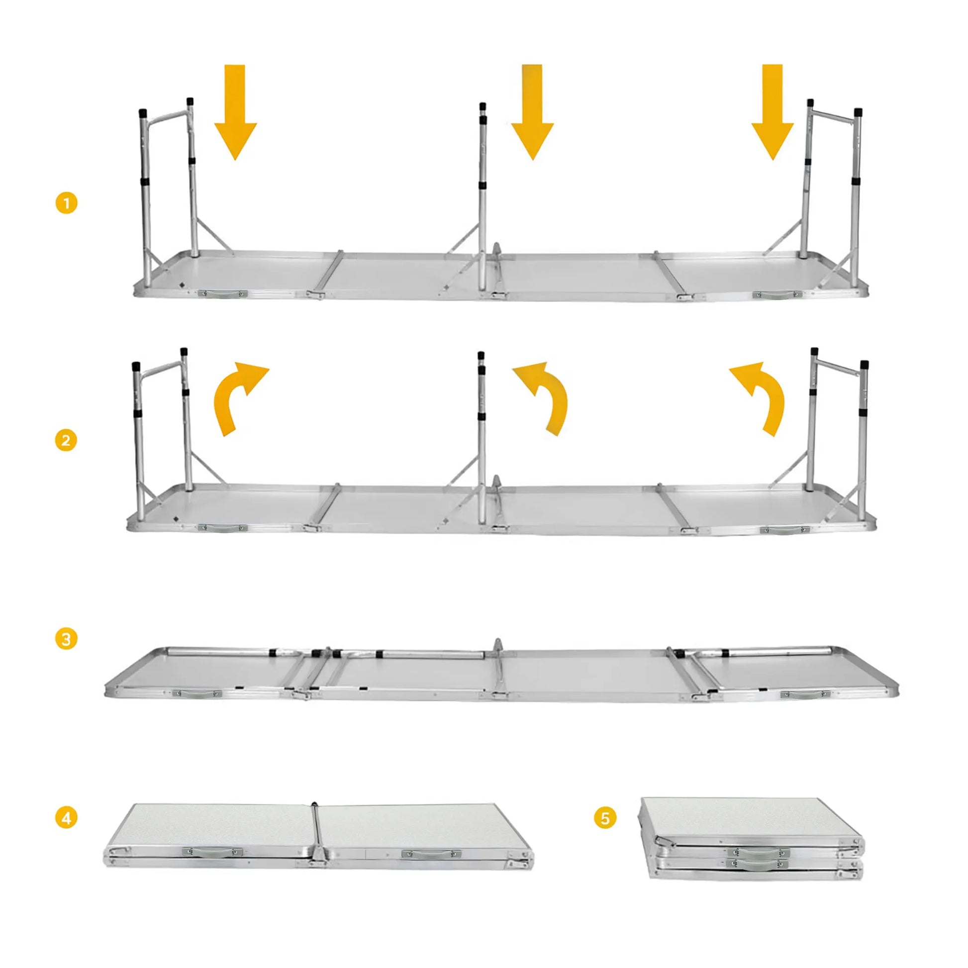 Weisshorn Folding Camping Table 240CM Portable Outdoor Picnic BBQ Aluminium Desk - Image 8