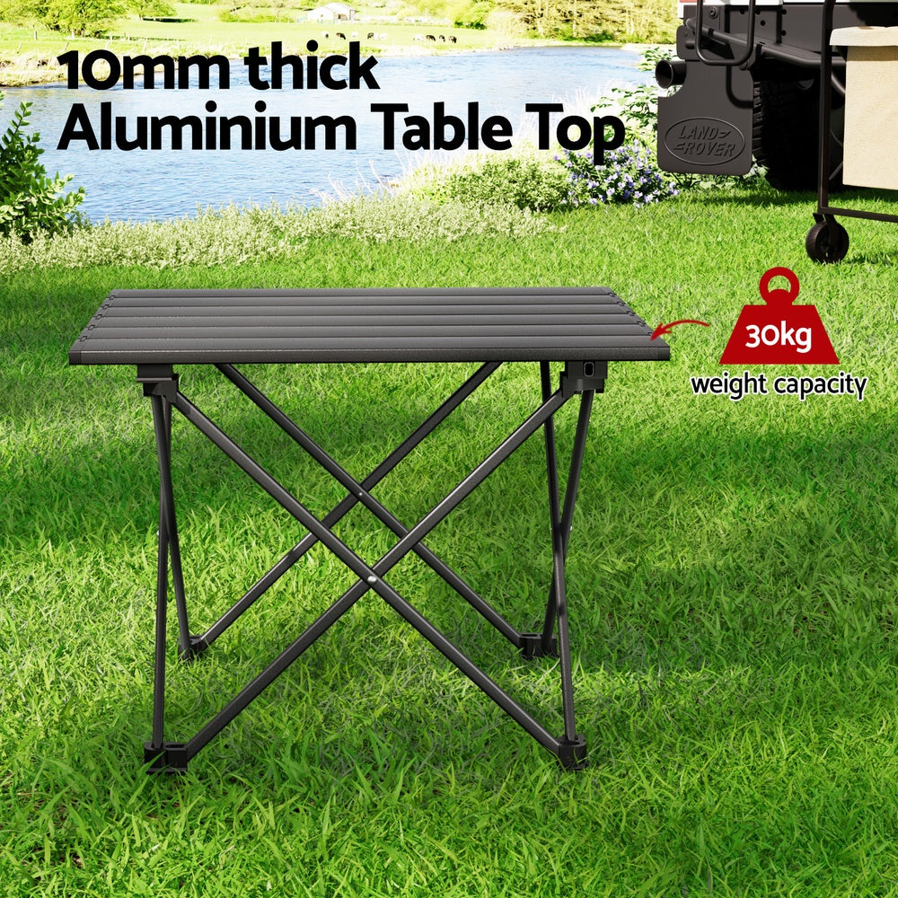 Weisshorn Folding Camping Table 40CM Roll Up Outdoor Picnic BBQ Aluminium Desk - Image 5