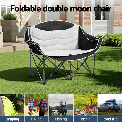 Weisshorn Camping Chair Double Folding Moon Chair Portable Seat 240KG - Image 4