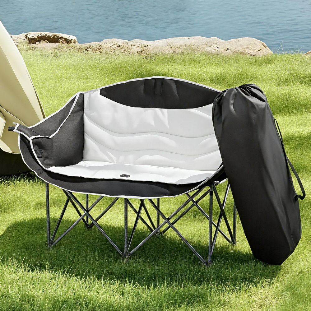 Weisshorn Camping Chair Double Folding Moon Chair Portable Seat 240KG - Image 7