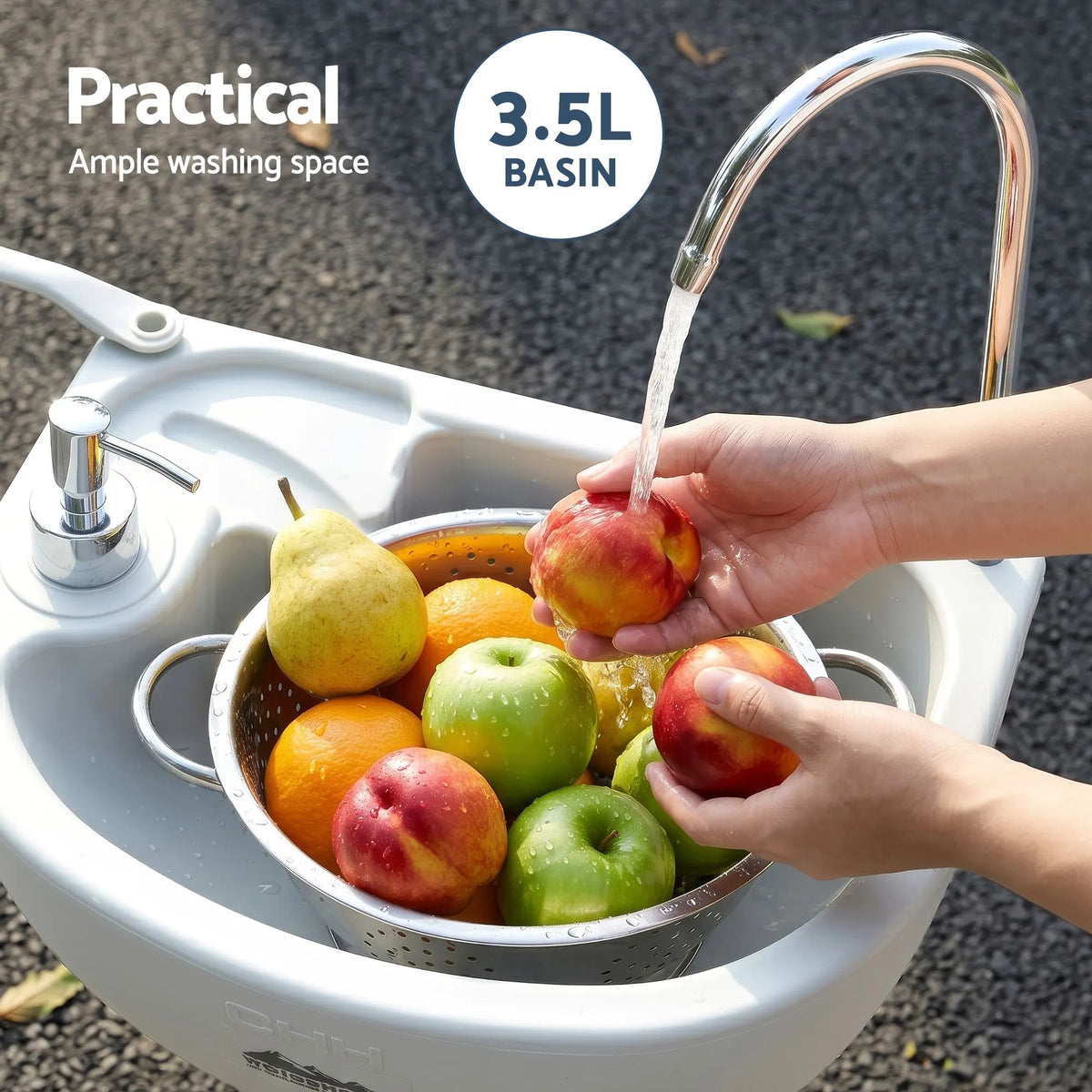 Weisshorn Camping Basin Portable Hand Wash Sink Stand 19L Capacity - Image 7