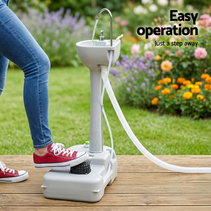 Weisshorn Camping Basin Portable Hand Wash Sink Stand 19L Capacity - Image 8