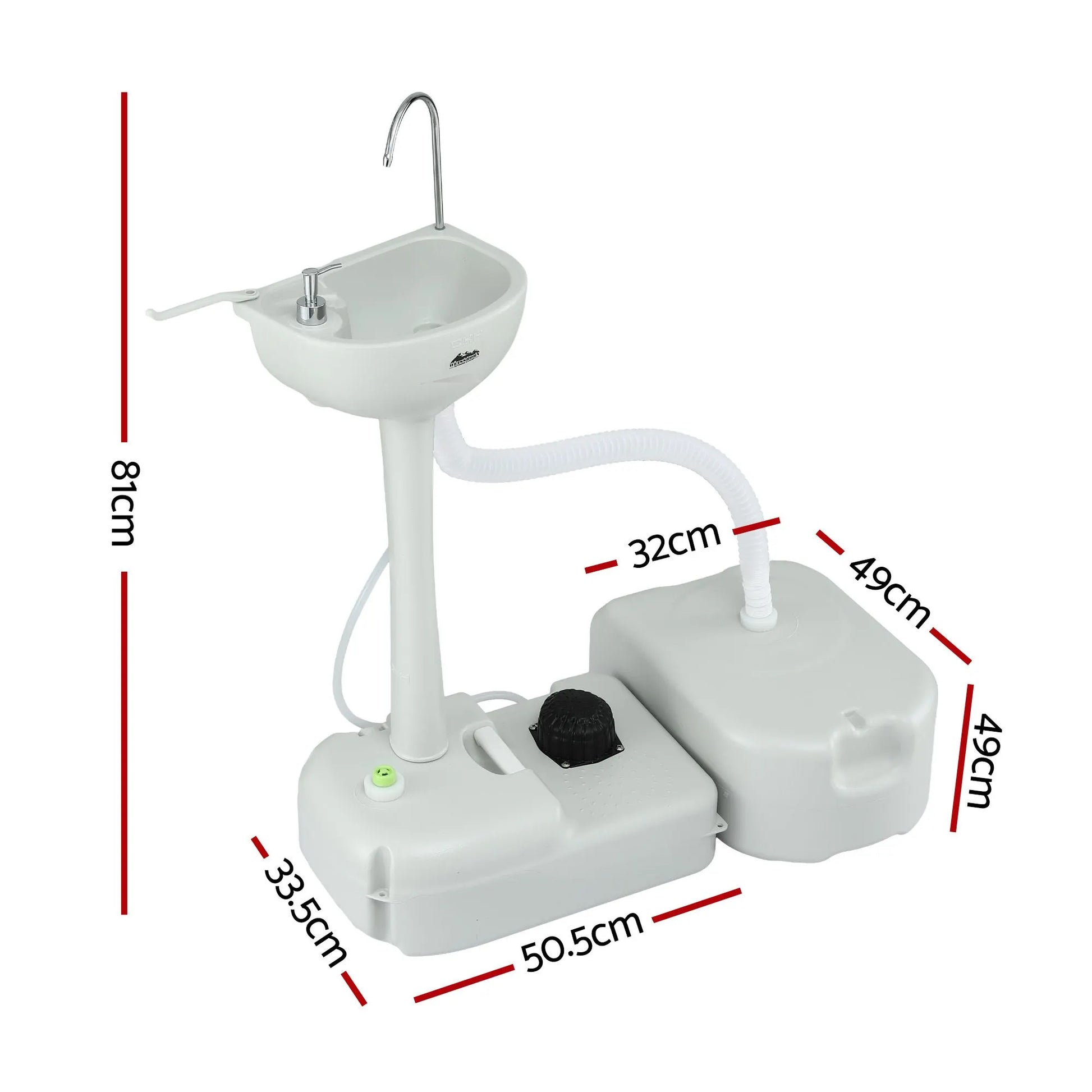Weisshorn Camping Basin Portable Hand Wash Sink Stand 43L Capacity - Image 2