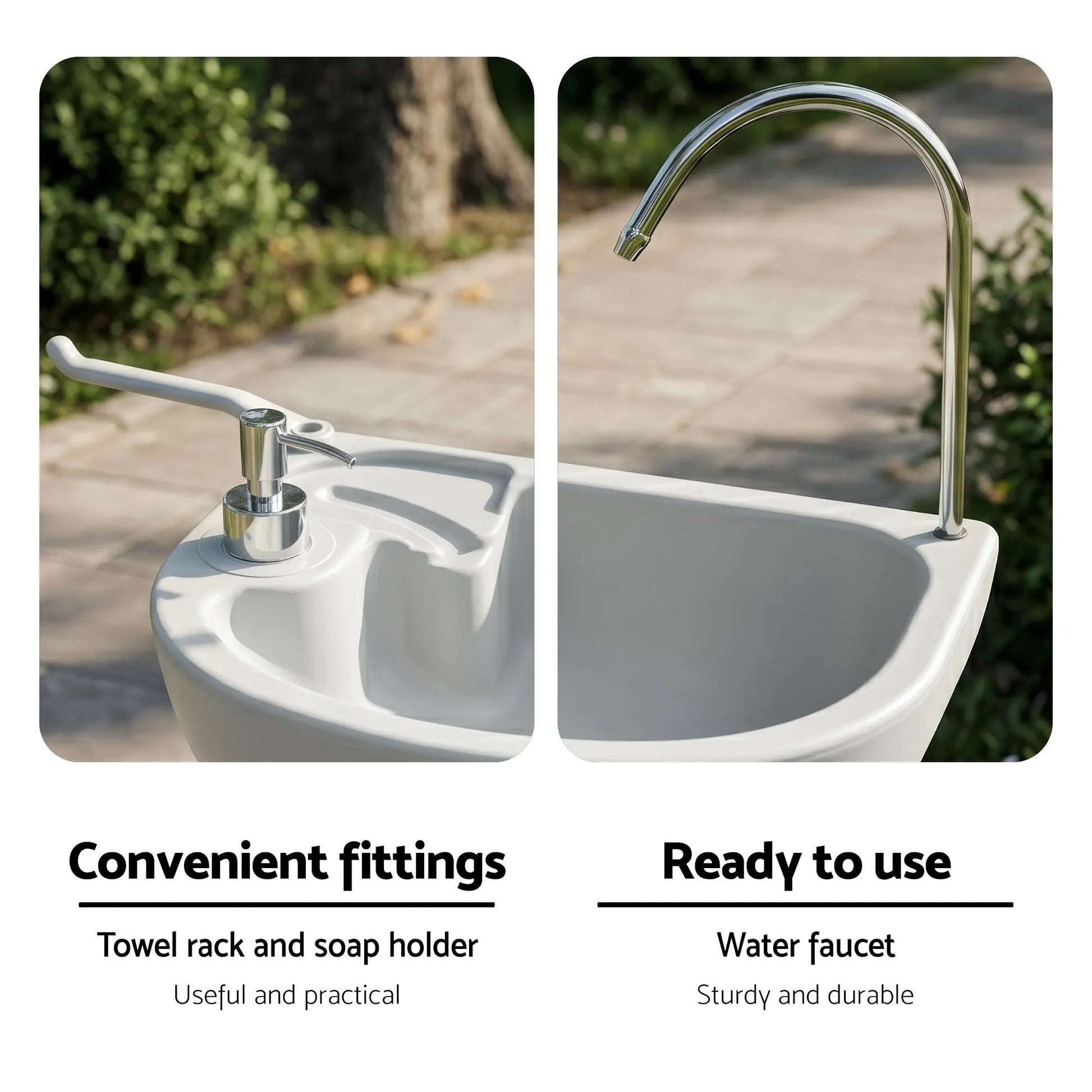 Weisshorn Camping Basin Portable Hand Wash Sink Stand 43L Capacity - Image 5