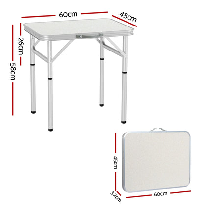 Weisshorn Folding Camping Table 60CM Adjustable Portable Outdoor Picnic Desk - Image 2