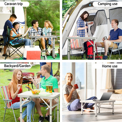Weisshorn Folding Camping Table 60CM Adjustable Portable Outdoor Picnic Desk - Image 4