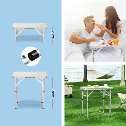 Weisshorn Folding Camping Table 60CM Adjustable Portable Outdoor Picnic Desk - Image 8