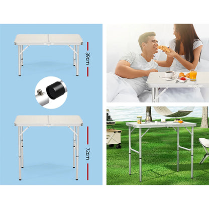 Weisshorn Folding Camping Table 90CM Adjustable Portable Outdoor Picnic Desk - Image 7
