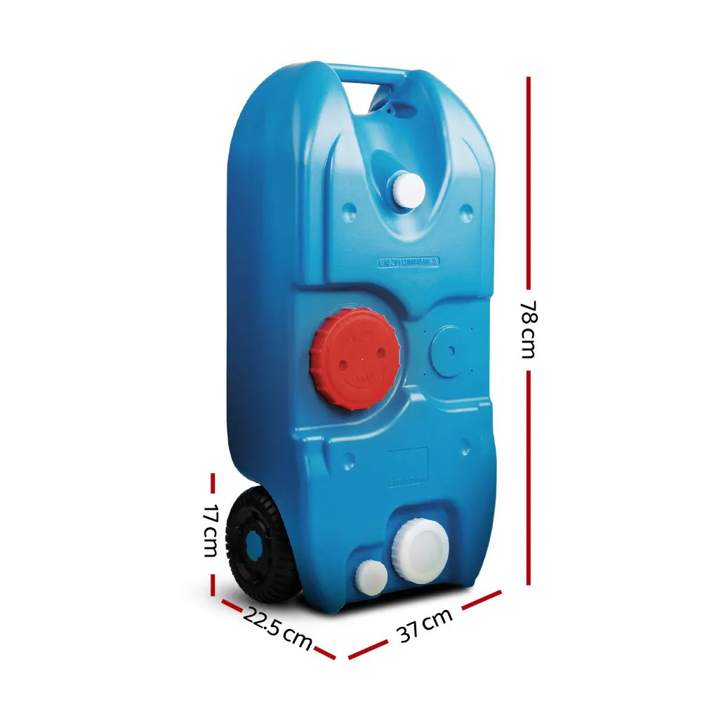 Weisshorn 40L Portable Water Container Carrier Wheels Water Tank Camping Blue - Image 2