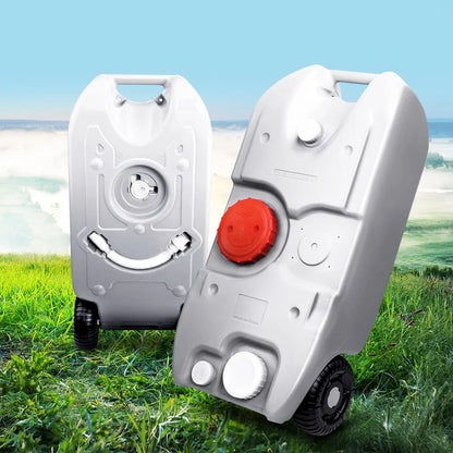 Weisshorn 40L Portable Water Container Carrier Wheels Water Tank Camping Grey - Image 7