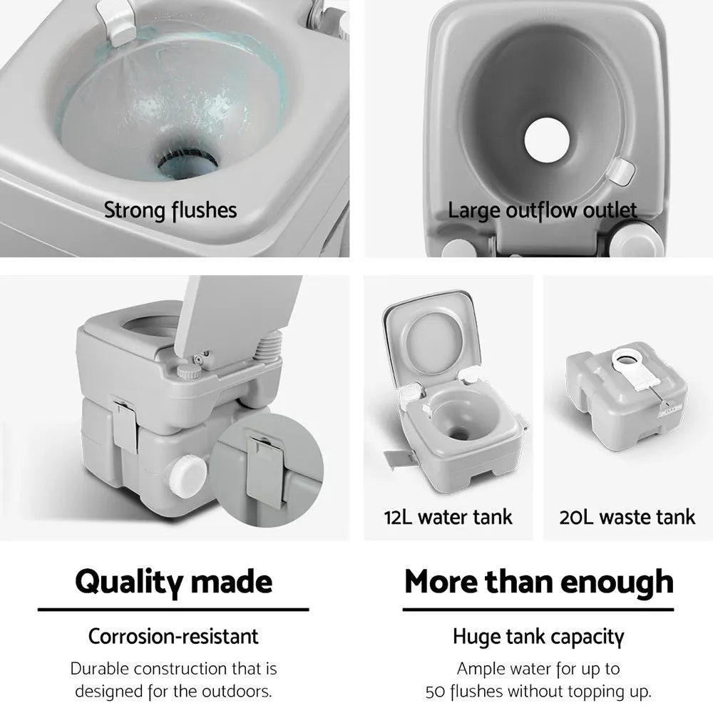 Weisshorn 20L Portable Camping Toilet Outdoor Flush Potty Boating - Image 4