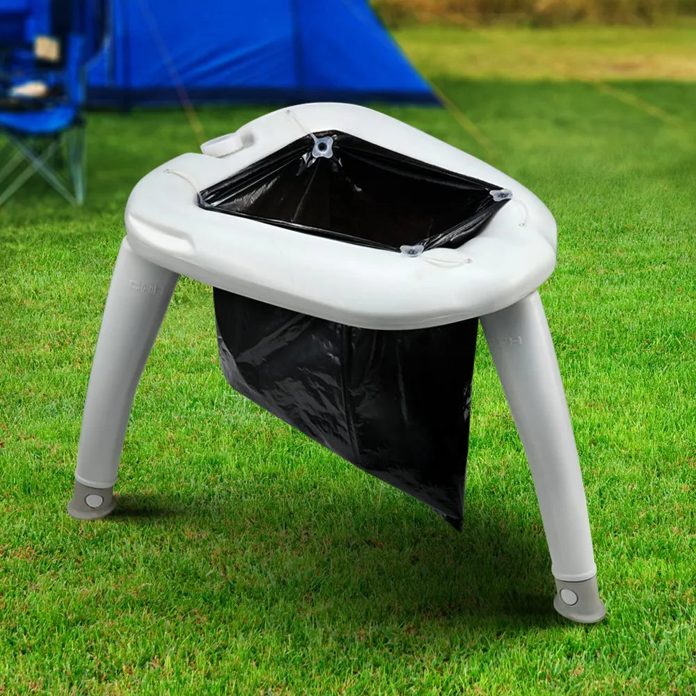 Weisshorn Portable Folding Toilet Camping Outdoor Caravan Plastic Bag - Image 7