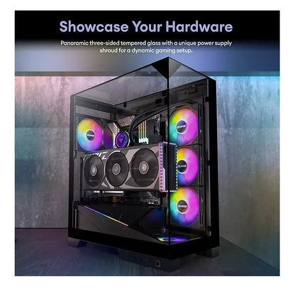 OKINOS AQ93 3-Sided Pannoramic ViewTempered Glass ,ATX USB-C, Pre-Installed 2×120mm ARGB PWM Fan,... - Image 2