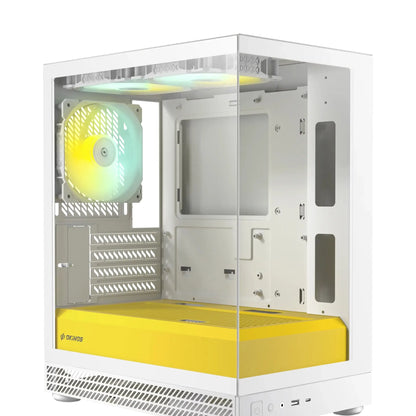 OKINOS AQUA UNO YOLK, Mini Tower, Micro-ATX/ITX, tempered glass, 3×120mm ARGB fans, USB 3.0 + Typ...