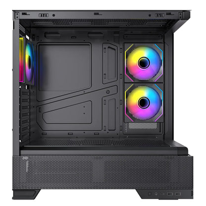 OKINOS Aqua 6 Infinity - Black, Mid Tower, ATX/Micro-ATX/ITX, 270° TG, USB-C 10Gbps, 3× ARGB PWM... - Image 3