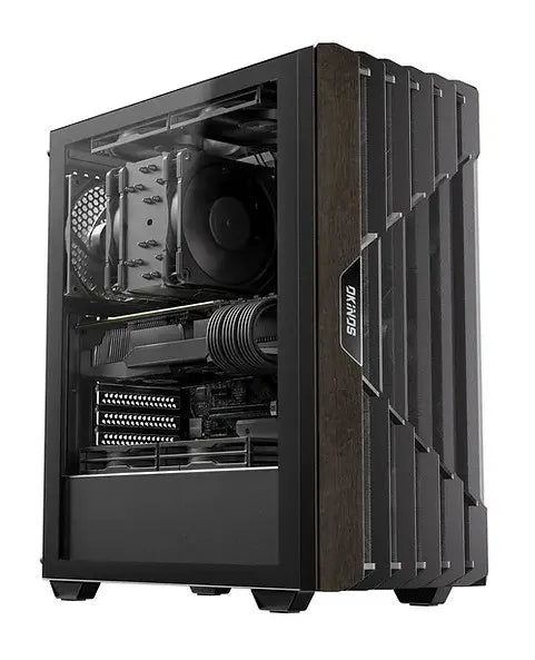 OKINOS Cypress 5 Oak Wood ATX, Type-C ,4 x 120mm 3Pin Non-PWM CaseFans Preinstalled ,Tempered Gla...