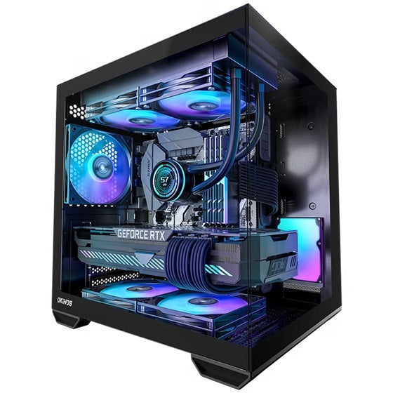 OKINOS Mirage 4 mATX ARGB Case, ARGB controller, 4x ARGB Fans. Ultimate thermal, Steel,2x USB3.0,...