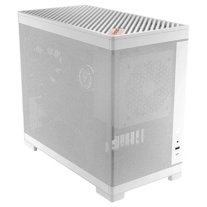 OKINOS Mini Art 4 - White, Mini Tower, Micro-ATX/ITX, Mesh Panels, USB-C 10Gbps, 3 Fans, 240mm Ra...