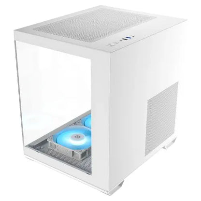 OKINOS Mirage 4 ES White Mini Tower Case, mATX/ITX, Tempered Glass, 3 x 120mm ARGB Fans, USB-C 5G... - Image 2